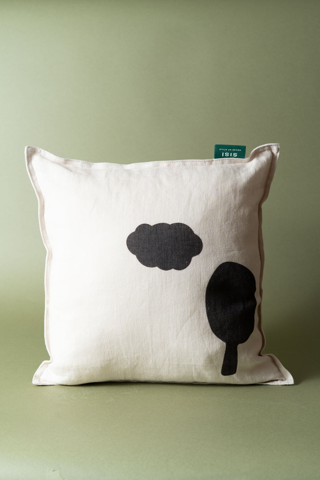 LINEN CUSHION CLOUD & TREE 40x40 CM