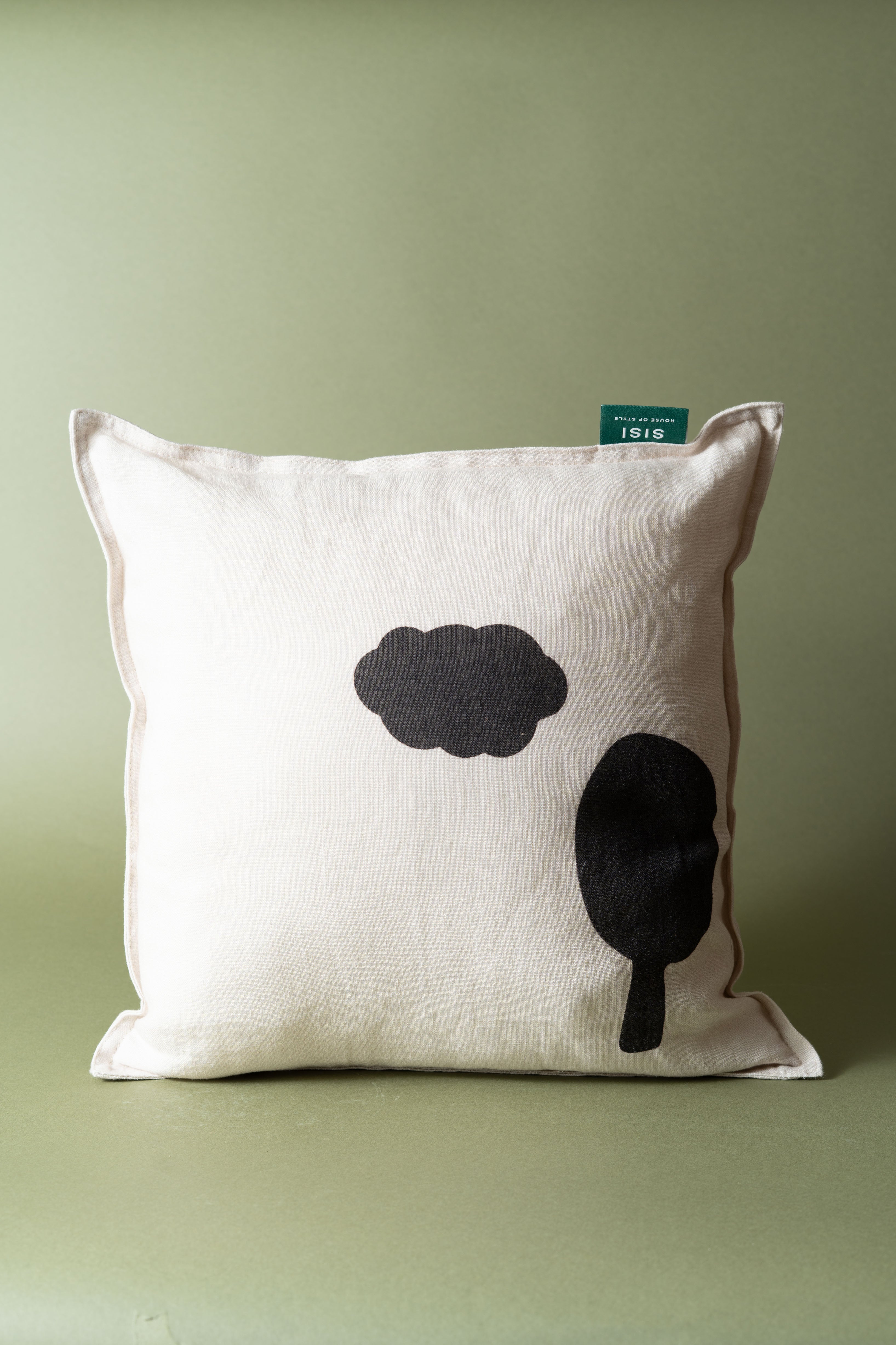 LINEN CUSHION CLOUD & TREE 40x40 CM