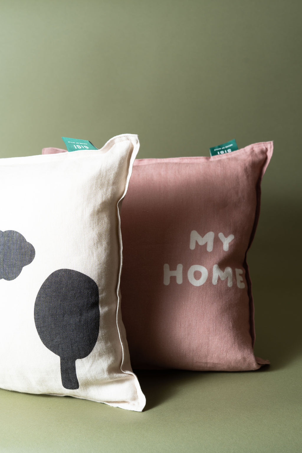 LINEN CUSHION CLOUD & TREE 40x40 CM