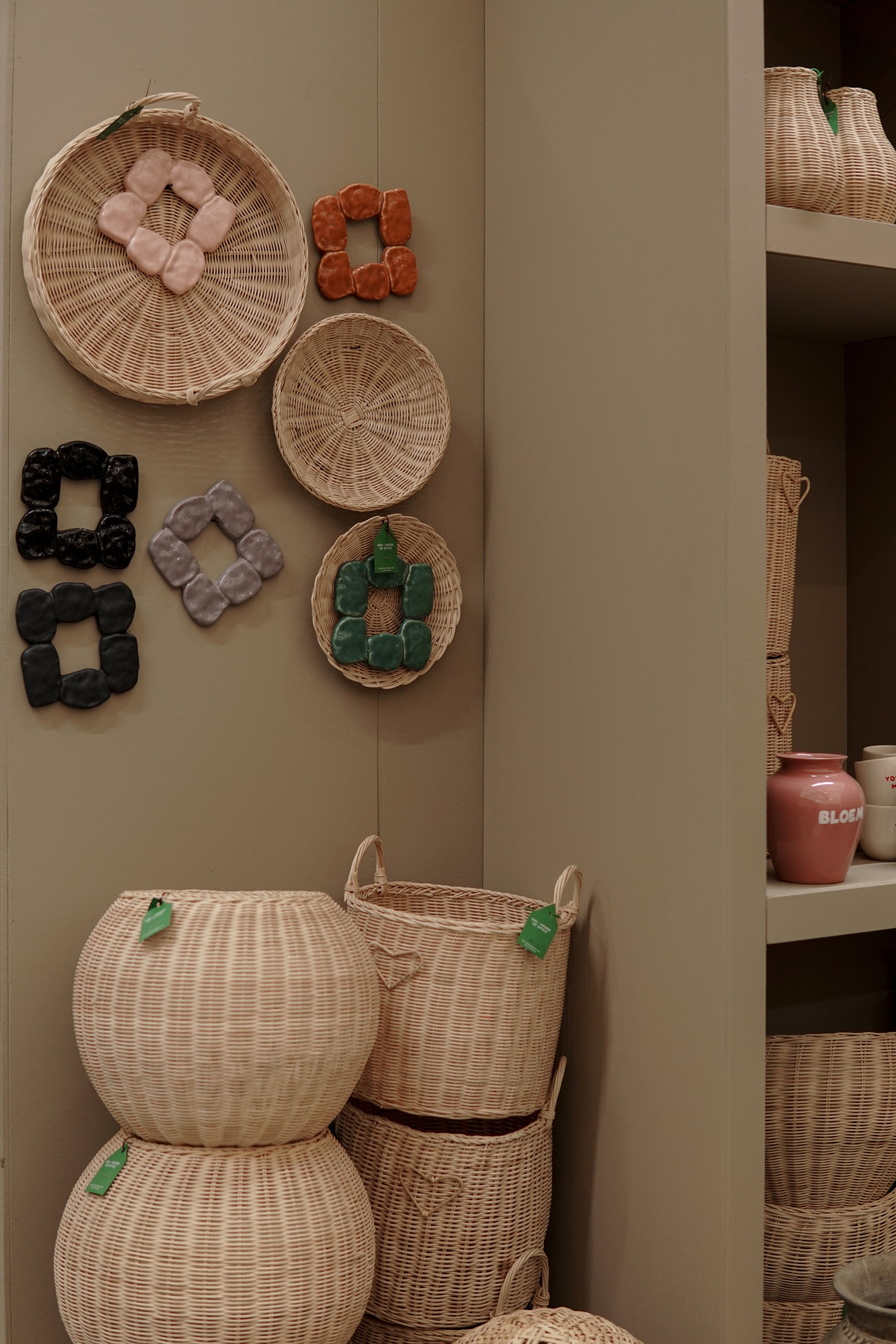 SMALL RATTAN VASE