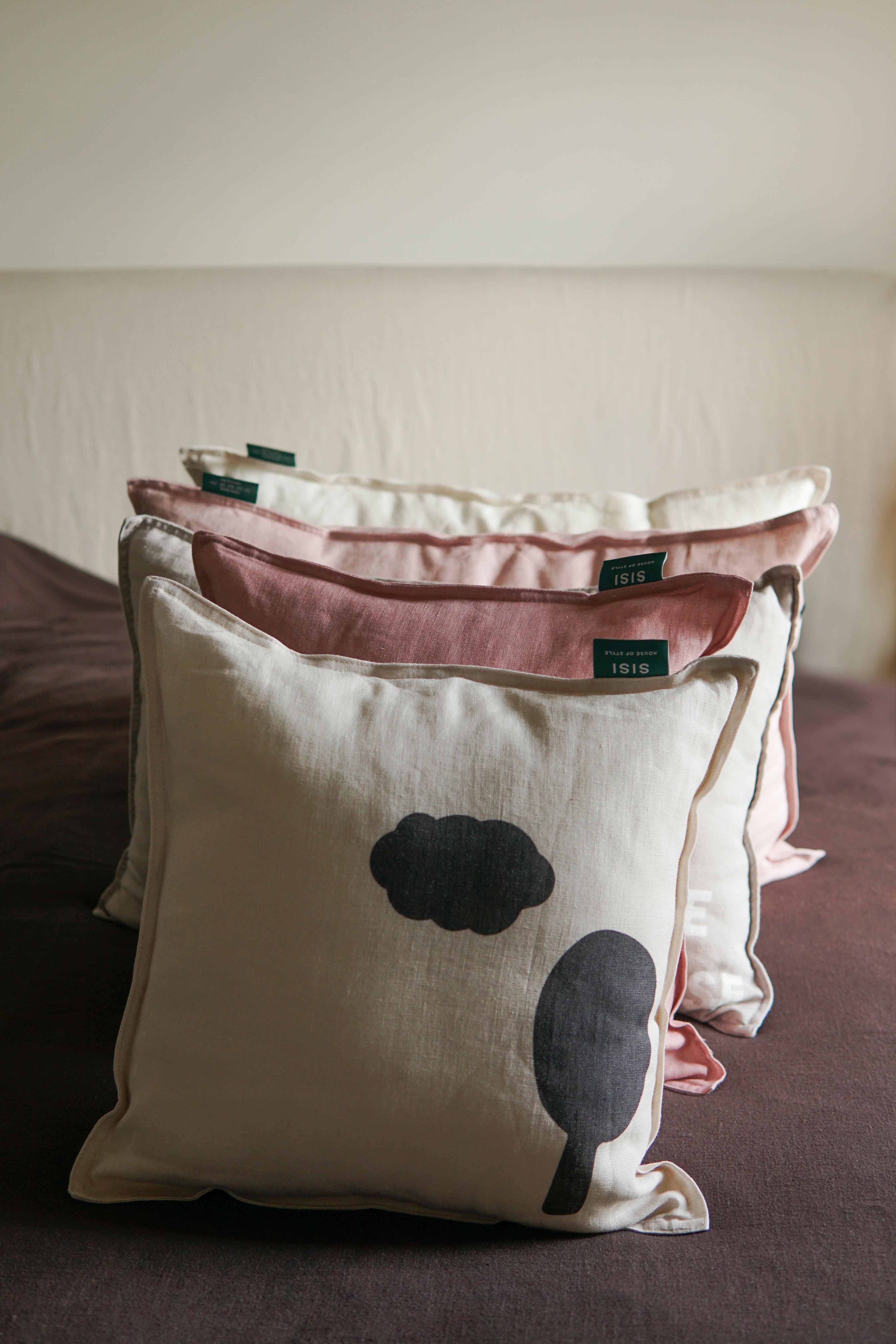 LINEN CUSHION CLOUD & TREE 40x40 CM