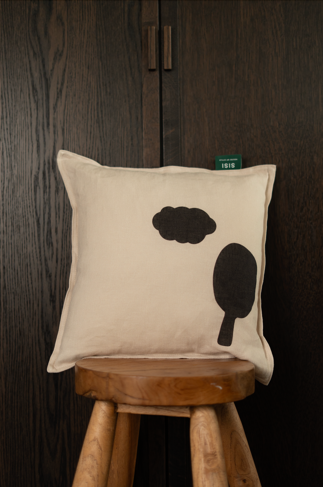 LINEN CUSHION CLOUD & TREE 40x40 CM