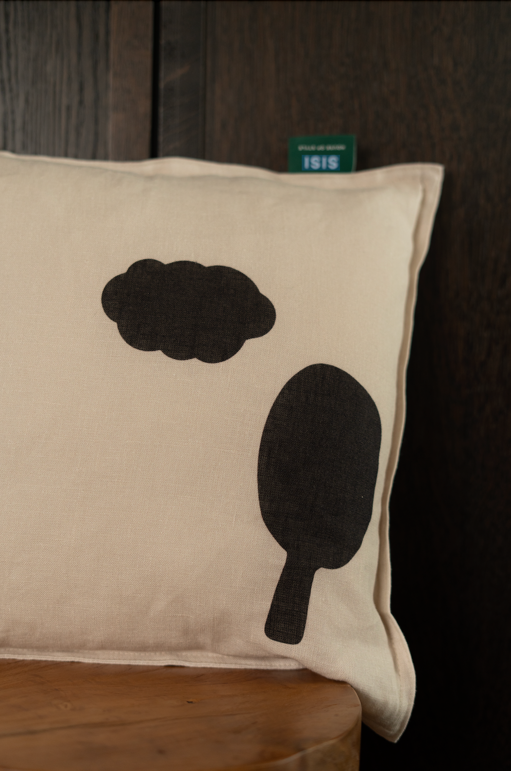 LINEN CUSHION CLOUD & TREE 40x40 CM